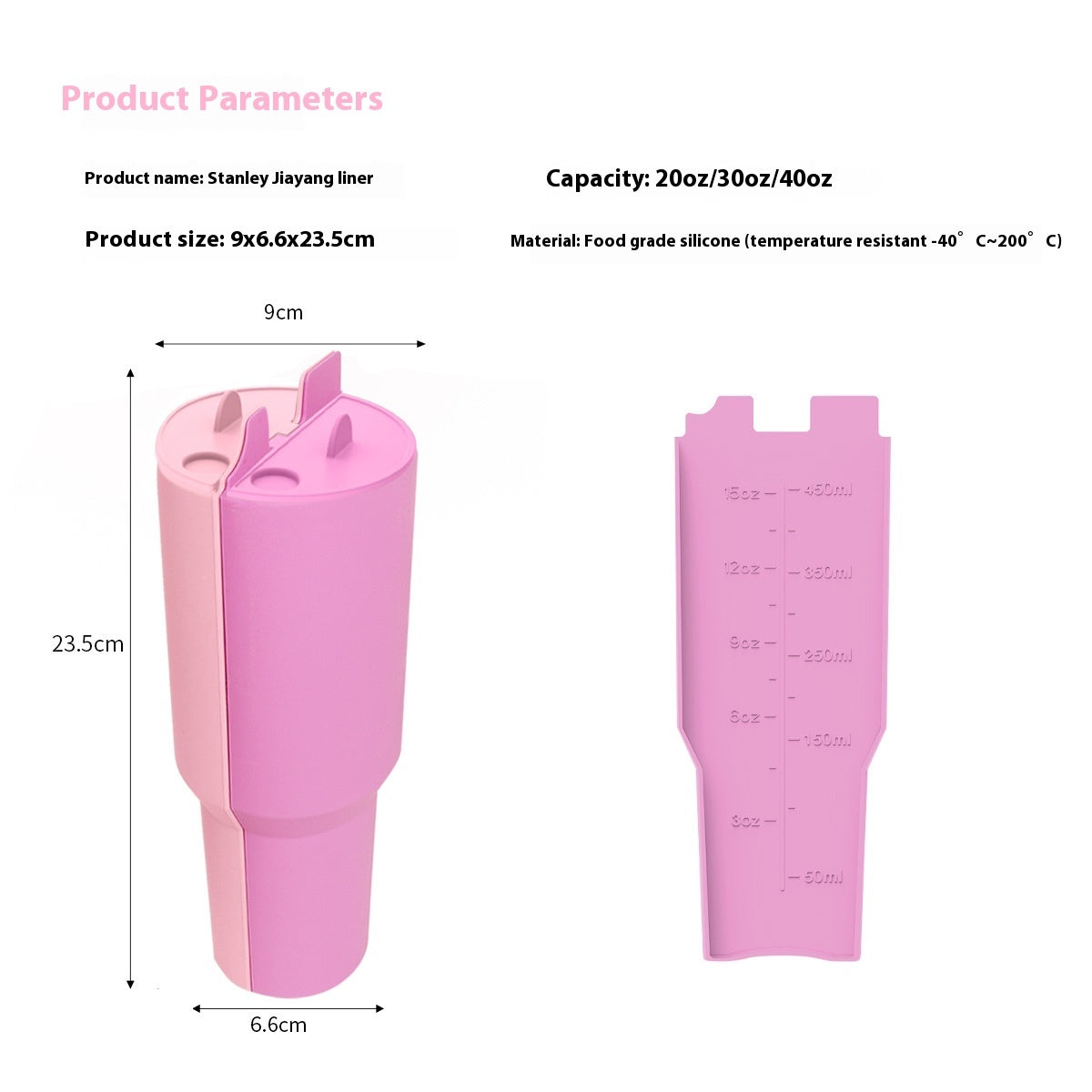 Vacuum Cup Liner 40oz | Double-layer Silicone | Multi-specification - Drinkware Delight