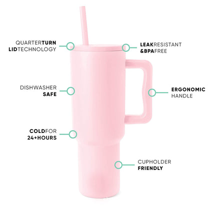40oz Handle Cup - Uniqueness Gradient Pink  & Leopard Print Options